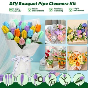 Kit de création de couronne florale onirique DIY : une coiffe de fleurs pastel fantaisie avec des brossettes, idéale pour les douches nuptiales et les fêtes de jardin - Product Image 5