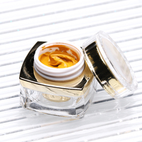 Pots en plastique acrylique carrés de luxe rechargeables de 5 g et 15 g, dorés, pour fond de teint en poudre, gel