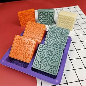 Wholesale Non-stick Silicone 4 Cavity Soap <b>Mold</b> for Handmade Soap <b>Candles</b> - Product Image 4