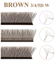 Nouvelles extensions de cils marron 3D/4D/5D en forme de W, longueurs mixtes 8-15mm, bouquets de volume préfabriqués tissés à la main, Cilios pour outils de maquillage
