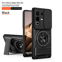 Coque de téléphone Lichicase haut de gamme avec fenêtre coulissante de protection d'objectif et support voiture pour Infinix GT 30 Pro Note 40 Pro – Étui personnalisé