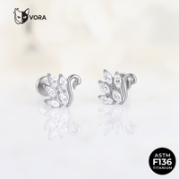 VORA ASTM F136 Titane Labret Cygne à Poussoir Sans Filetage avec Grappe de Zircone Cubique Marquise pour Oreille d'Enfant, Mariage, Cartilage, Hélix, Tragus