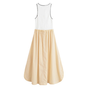 NOVEDAD DE VERANO 2025, vestido informal de cuello redondo sin mangas a la moda transfronteriza para mujer con patrón sólido de costura sencillo que combina con todo - Product Image 3