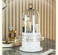 Boîte de rangement pour pinceaux de maquillage en forme de pagode, beige et blanc avec couvercle anti-poussière, organisateur gain de place, vente chaude
