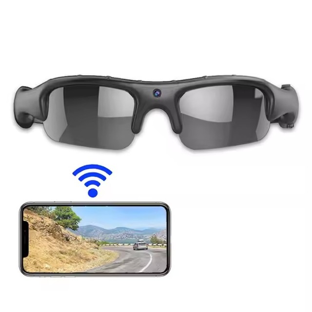 Portable IPX6 Waterproof Wireless Sport Action 1080p HD Smart Glasses Sunglasses for Fishing Riding Motorcycle MicroSD Storage