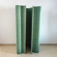 Pembatas Ruangan Lipat Bergelombang Ramah Lingkungan dari Bambu Turquoise 6 X 8 Kaki, Dapat Dipindahkan, dengan Teknologi Laser Cut