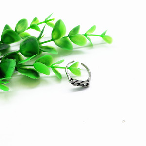yunnique Stainless Steel <b>Open</b> <b>Ring</b> Twisted Chain Design Minimalist Jewelry Gift for Women Men Fashion <b>Rings</b> - Product Image 3