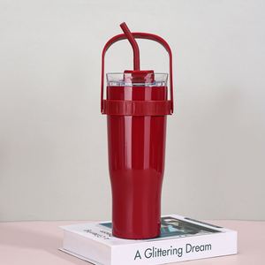 Custom <b>Large</b> Capacity 40Oz Ice King Travel Car Insulated Vacuum Thermos Tumbler <b>Cup</b> With Handle With 304 Stainless Steel Straw - Product Image 5