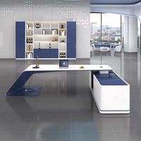Mobilier de bureau moderne et luxueux pour patrons Bureau de direction en bois personnalisé haute brillance blanc Table d'ordinateur pour directeurs