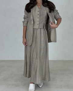 Bộ thời trang kín đáo 3 món gồm áo và chân váy, bộ đồ công sở cho phụ nữ Hồi giáo, kèm blazer - Product Image 5