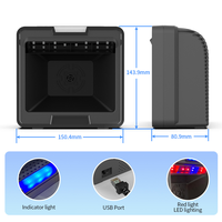 Lecteur de codes-barres 2D de bureau avec fonction OCR pour factures, fixation fixe, USB, RS232, lecteur de codes QR pour cartes d'identité, passeports et entrées logistiques