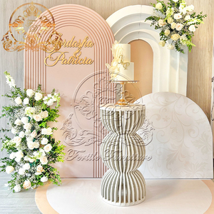 Alzata <span class=keywords><strong>per</strong></span> Torte in Metallo Bianco Rotonda, Design Moderno Professionale a Forma di Cilindro, Smontabile, Novità <span class=keywords><strong>per</strong></span> Decorazioni di Eventi e Matrimoni - Product Image 4