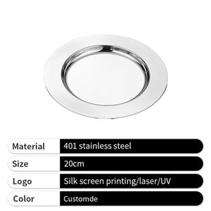 Assiette de présentation ronde de luxe en acier inoxydable couleur or antique pour mariage - Product Image 4