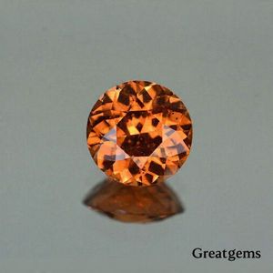Orange <b>Moissanite</b> Round Cut <b>Loose</b> Gemstone, Premium AAA Quality - Product Image 2