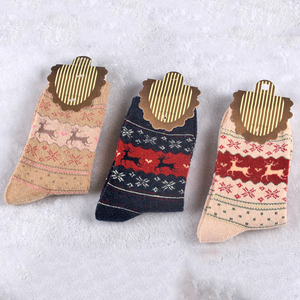 Chaussettes pour femmes chaudes d'automne <span class=keywords><strong>et</strong></span> d'hiver Chaussettes en <span class=keywords><strong>laine</strong></span> de lapin de cerf en <span class=keywords><strong>soie</strong></span> dorée de Noël - Product Image 4