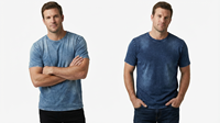 T-shirt oversize délavé à l'acide pour homme, T-shirt décontracté en denim bleu délavé, T-shirt à manches courtes délavé, T-shirt vintage délavé à l'acide