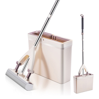 Masthome Roman rouleau éponge tête d'eau squeeze plancher plat nettoyage facile vadrouille et seau ensemble pour cuisine chambre nettoyage