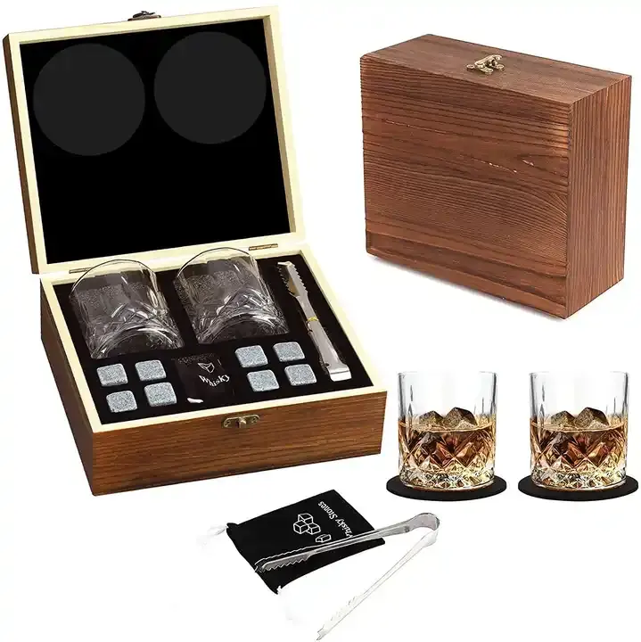 Natural Cooling Stones Drinks Stones for Whisky Gift Set Reusable Customized Box Ice Cube Beer