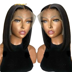 Peluca de encaje completo con corte <span class=keywords><strong>Pixie</strong></span>, barata, el mejor vendedor de pelucas con cierre de encaje Hd 4x4 5x5, pelo Remy brasileño de visón con pelo de bebé - Product Image 1