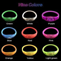 Bracelet en silicone LED clignotant Longstargift, bracelet lumineux activé par le son, logo personnalisé en couleur pour les concerts, les fêtes et les événements