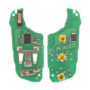 Llave de coche remota 3 botones para Peugeot 208 5008 socio experto <span class=keywords><strong>Citroen</strong></span> C3 <span class=keywords><strong>C4</strong></span> Flip plegable llave Fob Shell reemplazo 433Mhz 4A Chip - Product Image 2