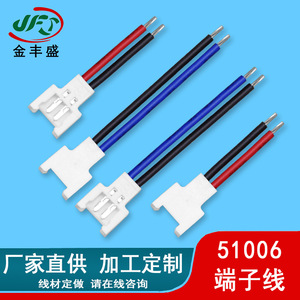 51006 Terminal Wire 2 Position White Plastic Automotive Connector Tinned Copper Wire Flame Retardant Custom Length - Product Image 2