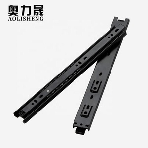 AOLISHENG 18 pulgadas longitud 35mm de ancho Color negro teniendo 35 KGS del cajón del gabinete de los muebles del lado carril de deslizamiento - Product Image 6