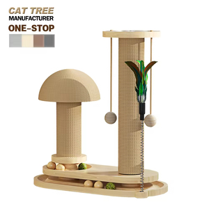 Árbol rascador para gatos de MDF beige, venta al por mayor del fabricante, tamaños personalizados, uso en interiores - Product Image 5