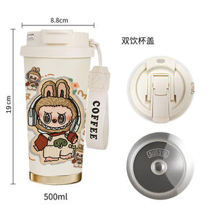 Termos anak, Tumbler kartun terisolasi 316 baja anti karat 2-in-1 sedotan & Sip kopi gaya anak-anak - Product Image 4