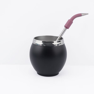 Luxury <span class=keywords><strong>Mate</strong></span> 250ml Café Tasse À Thé Nouveau 8oz Double Paroi SS 304 Fiole À Vide En Acier Inoxydable avec Argentine Yerba Bombilla - Product Image 3