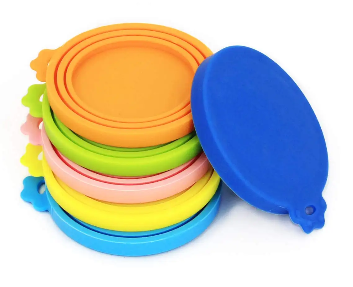 도매 BPA 무료 재사용 가능한 실리콘 식품 보관 커버 스트레치 캔 통조림 용 뚜껑 커버 식품 신선도 유지 용기