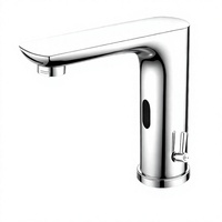 Robinet de lavabo de salle de bain à montage sur comptoir en acier inoxydable 304, à commande unique, avec noyau en céramique, automatique, intelligent et sans contact, à capteur, pour la vente en gros