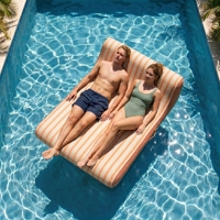 Fauteuil gonflable géant en tissu orange vif pour piscine, transat aquatique personnalisé pour fêtes au bord de la piscine