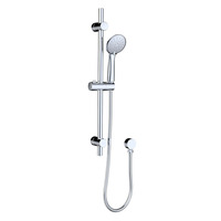 Ensemble de robinetterie de douche murale universelle moderne pour salle de bain, contrôle thermostatique, finition chromée, construction en plastique, jet unique doux