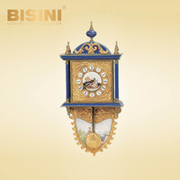 Horloge de grand-père cloisonnée de luxe, plaquée or, classique, motifs floraux exquis, horloge de sol en émail