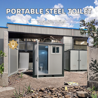 Module sanitaire préfabriqué moderne et respirant de 20 pieds, portable, avec toilettes, lavabo et douche, séparation humide/sèche, structure en acier, pour hôtels et bureaux