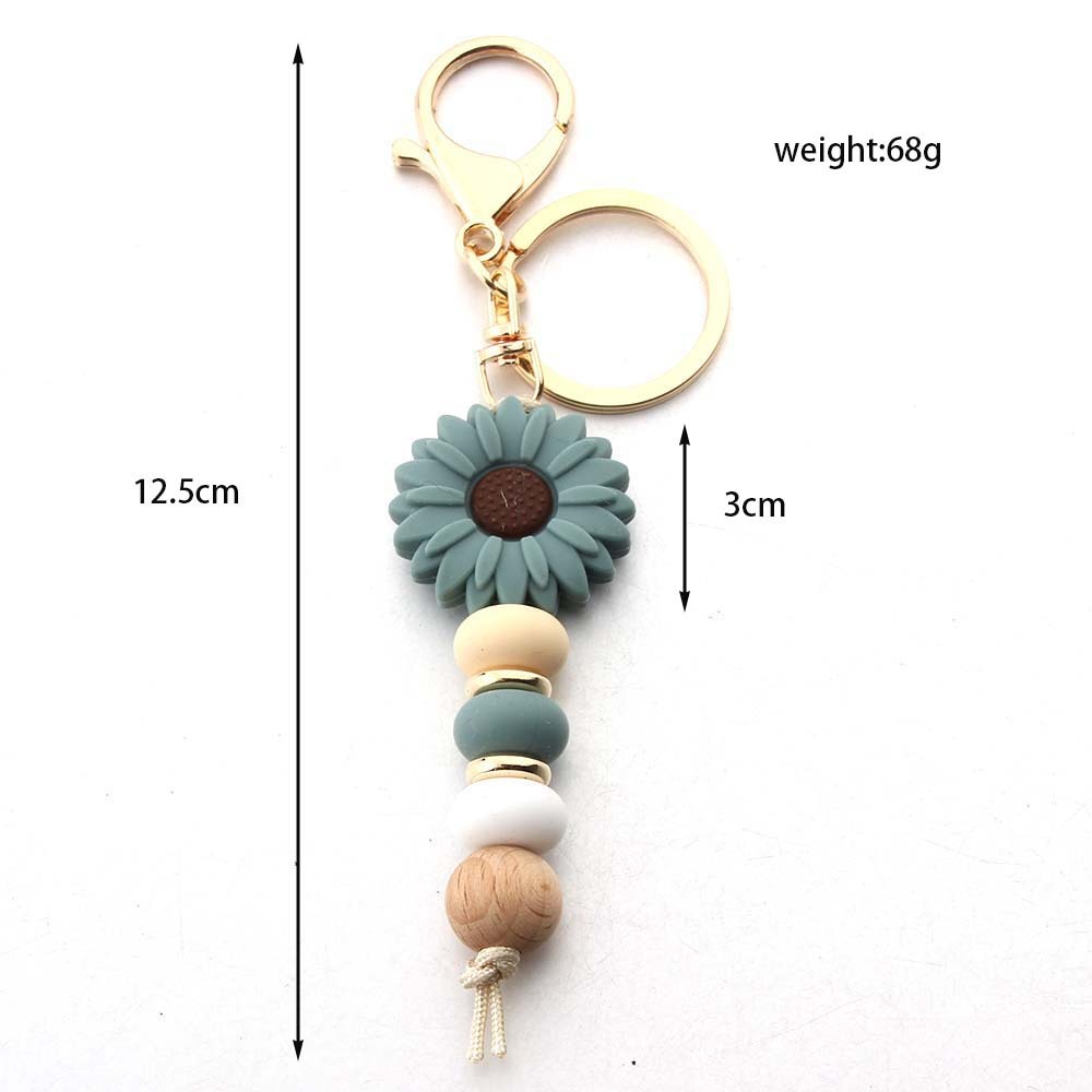JY Wholesale Custom Silicone Beads Lanyard Badge Reel Keychain ID Card Beaded Pendant Necklace for Teacher Student Image 2