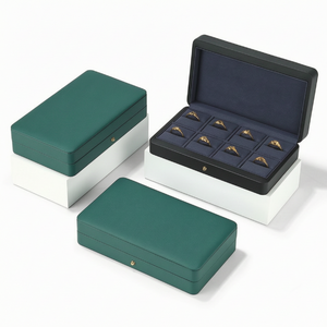 Manufacturer Customized Logo High-end Luxury Vintage Rectangle PU Leather Portable Ring <b>Storage</b> Jewelry <b>Box</b> Pendant Display - Product Image 6