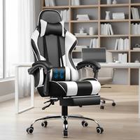 Chaise de jeu réglable en cuir personnalisée avec fonction d'inclinaison, pivotant à 360 degrés, design moderne pour simulateur de course