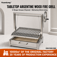 Parrilla argentine en acier inoxydable personnalisée pour barbecue extérieur avec grilles à double couche