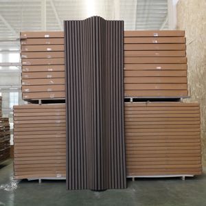 Panneaux muraux acoustiques en bois <span class=keywords><strong>Akupanel</strong></span> à une face, placage chêne/noyer, noyau MDF, légers, installation facile, design graphique - Product Image 4