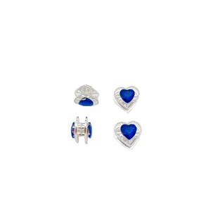 Crystal Heart <b>Charms</b> <b>Silver</b> Plated Bezel Set Multicolor DIY Jewelry Accessories For Pen Phone Unisex Everyday Wear - Product Image 5