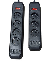Protecteur de surtension OEM EU Power Strip 3 prises CA avec PD 20W Charge rapide 2 ports USB c Cordon d'alimentation