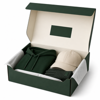 Boîte en carton rigide pliable pour ensemble de sweats à capuche, casquettes et gants – Emballage de luxe personnalisé en gros