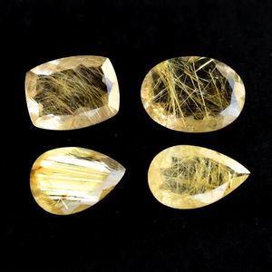Piedra Preciosa de Cuarzo Rutilado Dorado Facetado, Ideal para Joyería, en Forma Ovalada, de Pera, Redonda, Cojín y Otros Formatos - Product Image 1