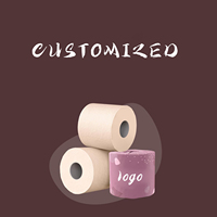 Vente en gros pas cher imprimé jetable écologique 3 plis de pâte de bambou doux non blanchi rouleau de papier toilette avec logo personnalisé