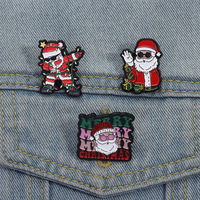 Nouveau Style noël père noël orignal dessin animé créatif mignon joyeux noël émail épinglette pour la décoration de cadeau