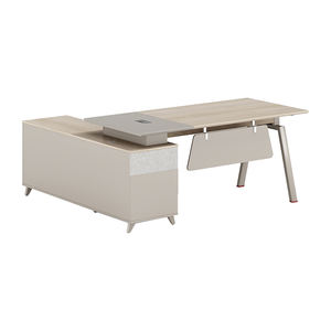Modern Executive Office <b>Desk</b> Solid <b>Wood</b> and Metal Steel Extendable Feature Home Office Furniture and <b>Computer</b> <b>Desk</b> - Product Image 1