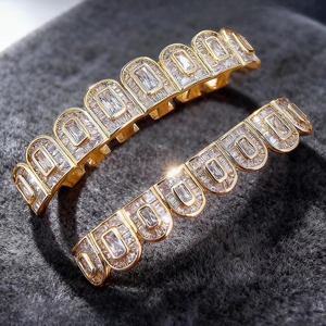 High Quality Hip Hop VVS Moissanite <b>Diamond</b> Dental Grillz Set 925 <b>Silver</b> <b>Teeth</b> Caps Fashion Available At Best Market Price - Product Image 4