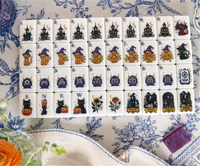 Tuiles de Mahjong Américain en Acrylique les Plus Populaires, Imprimées avec des Motifs de Sorcière, Fantôme et Chat pour Halloween, Idéales pour les Fêtes Familiales